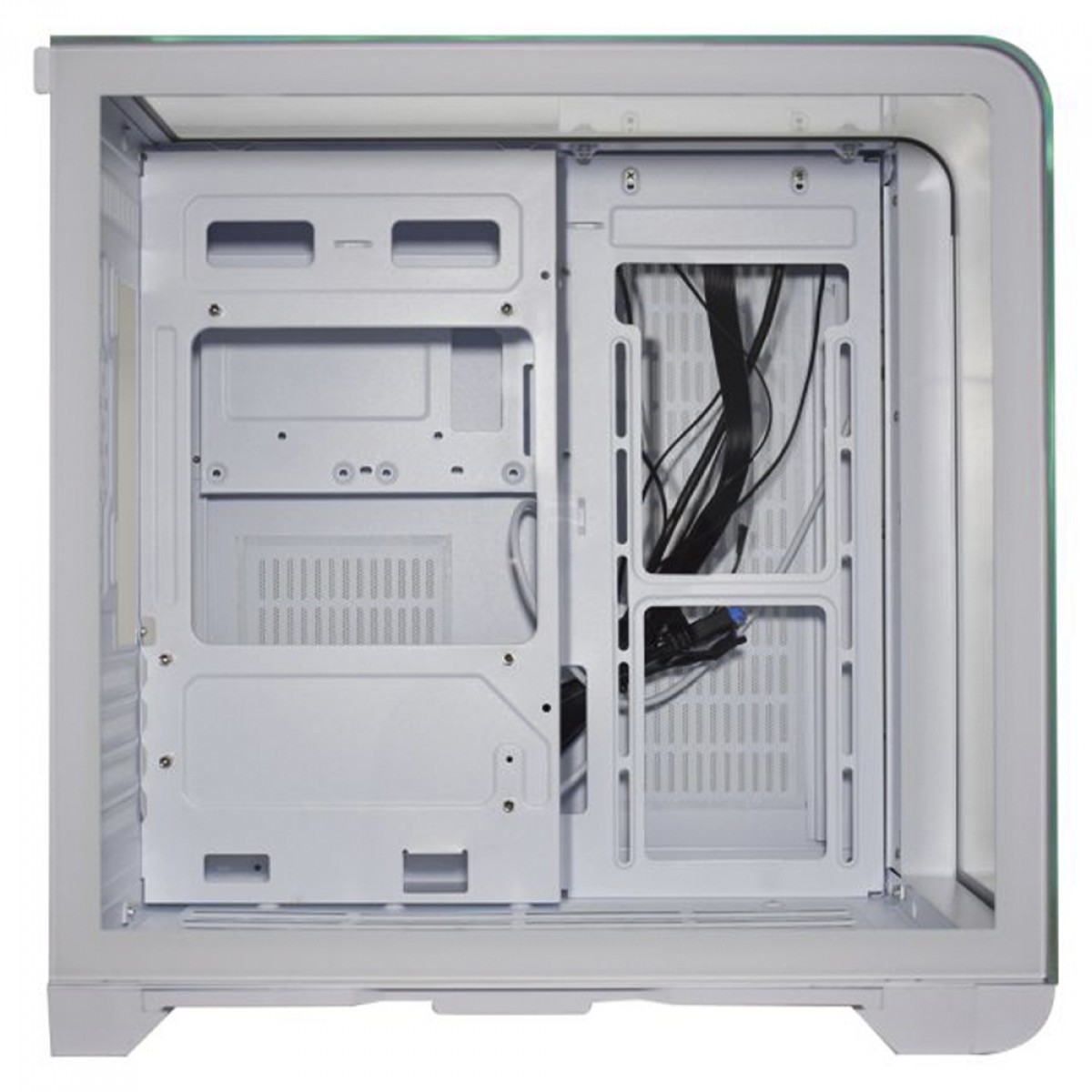 Gabinete Gamer K-MEX Cyberpunk White CG-W8KI, Mid Tower, Vidro Temperado, m-ATX, Com Display Digital, Sem Fan, Branco, CGW8KIRH002CB0X
