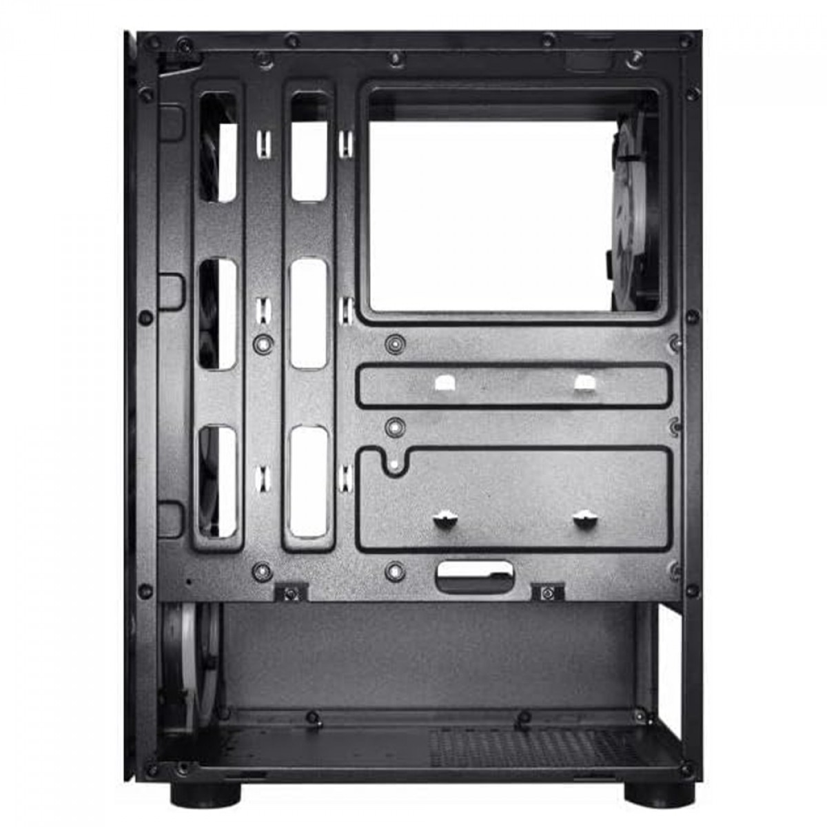 Gabinete Gamer K-MEX Elite Multicolor, RGB, Mid Tower, Lateral em Vidro, ATX, Com 3 Fans, Sem Fonte, Preto, CG10W5RH001CB0X