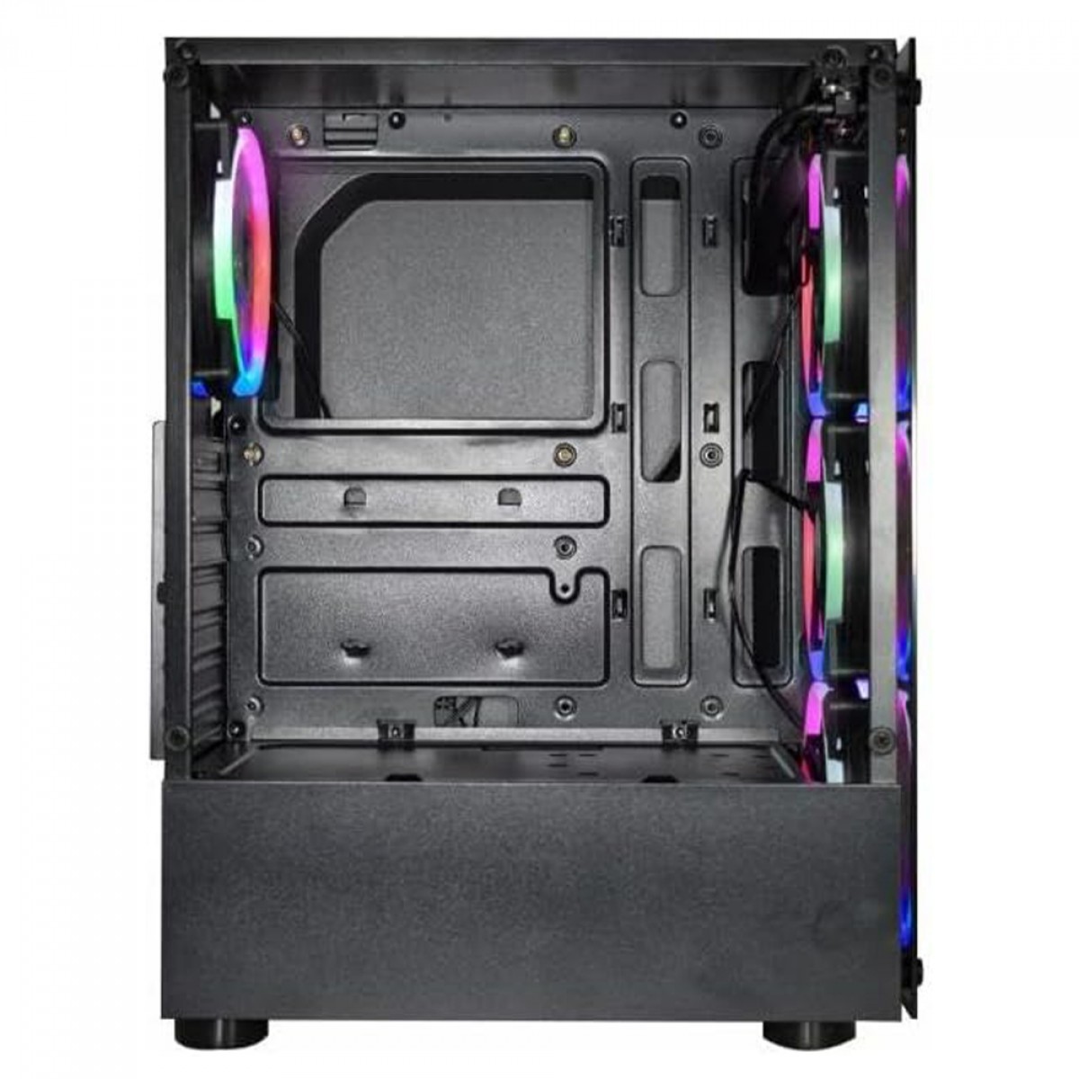 Gabinete Gamer K-MEX Elite Multicolor, RGB, Mid Tower, Lateral em Vidro, ATX, Com 3 Fans, Sem Fonte, Preto, CG10W5RH001CB0X