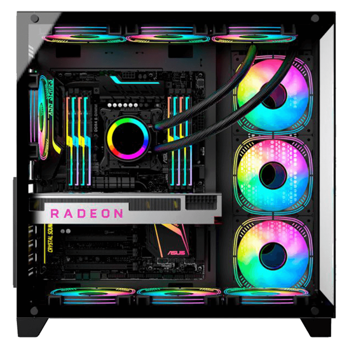 Gabinete Gamer K-MEX Ghost Shark, Aquario, Mid Tower, Vidro Temperado, ATX, Black, Sem Fonte, Sem Fan, CG02J1RH001CB0X