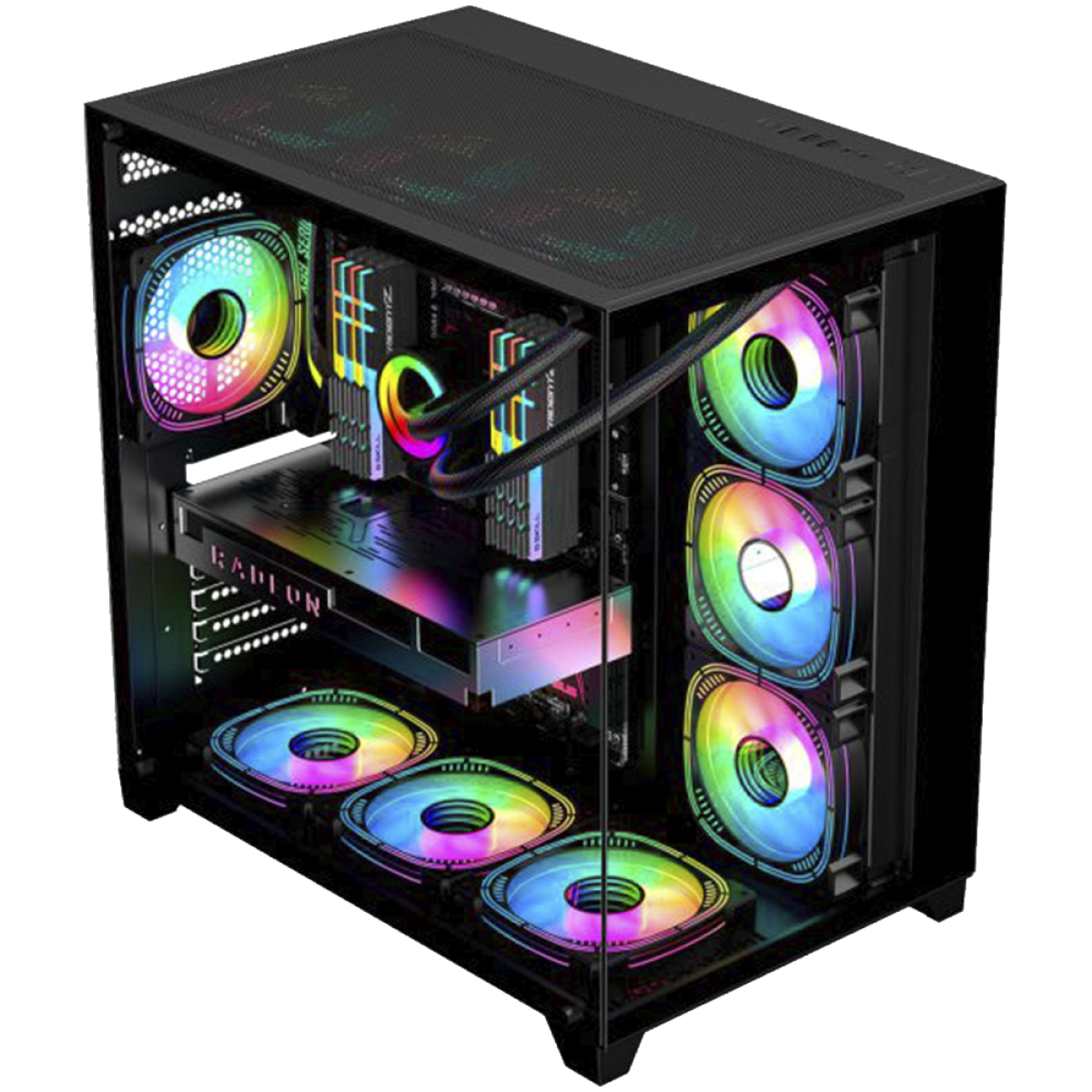 Gabinete Gamer K-MEX Ghost Shark, Aquario, Mid Tower, Vidro Temperado, ATX, Black, Sem Fonte, Sem Fan, CG02J1RH001CB0X
