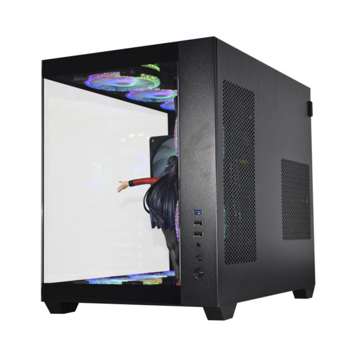 Gabinete Gamer K-MEX Hammerhead Shark, Mid Tower, Vidro Temperado, ATX, Black, Sem Fonte, Sem Fan, CGSYH6RH001CB0X