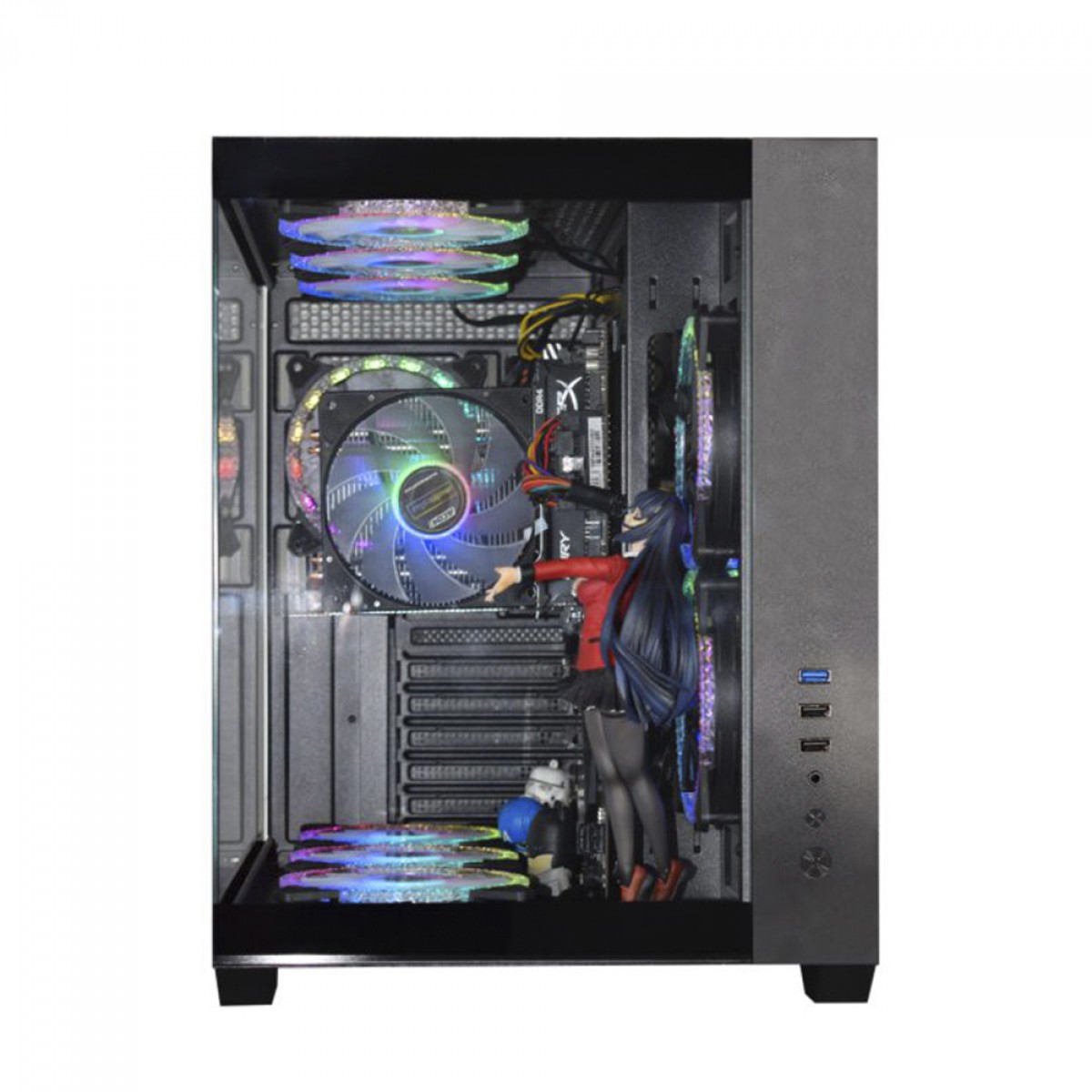 Gabinete Gamer K-MEX Hammerhead Shark, Mid Tower, Vidro Temperado, ATX, Black, Sem Fonte, Sem Fan, CGSYH6RH001CB0X