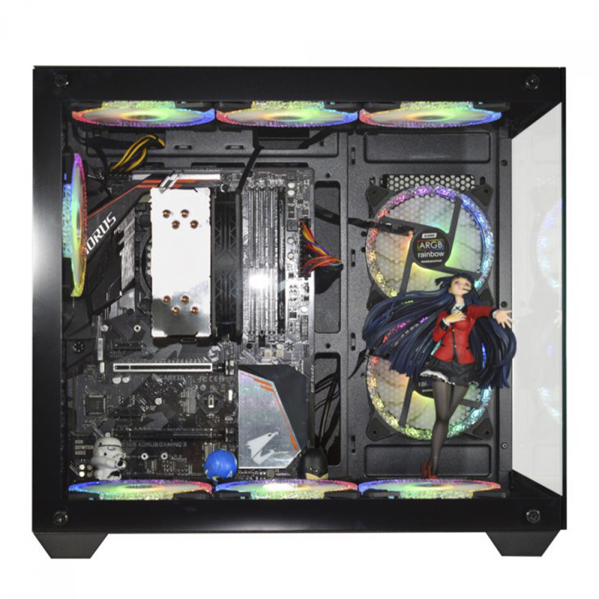Gabinete Gamer K-MEX Hammerhead Shark, Mid Tower, Vidro Temperado, ATX, Black, Sem Fonte, Sem Fan, CGSYH6RH001CB0X