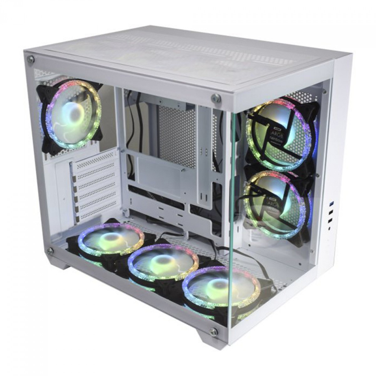 Gabinete Gamer K-MEX Hammerhead Shark, Mid Tower, Vidro Temperado, ATX, White, Sem Fonte, Sem Fan, CGWYH6RH002CB0X