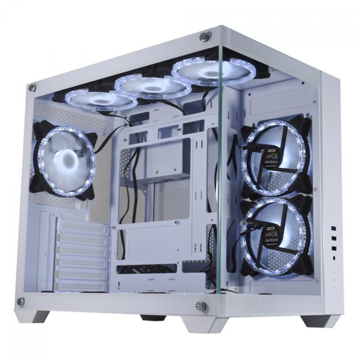 Gabinete Gamer K-MEX Hammerhead Shark, Mid Tower, Vidro Temperado, ATX, White, Sem Fonte, Sem Fan, CGWYH6RH002CB0X