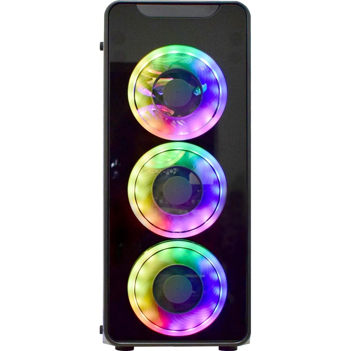 Gabinete Gamer K-mex Infinity V, Mid Tower, Com 3 fans, Lateral Acrílico, Black, S-Fonte, CG-05G8