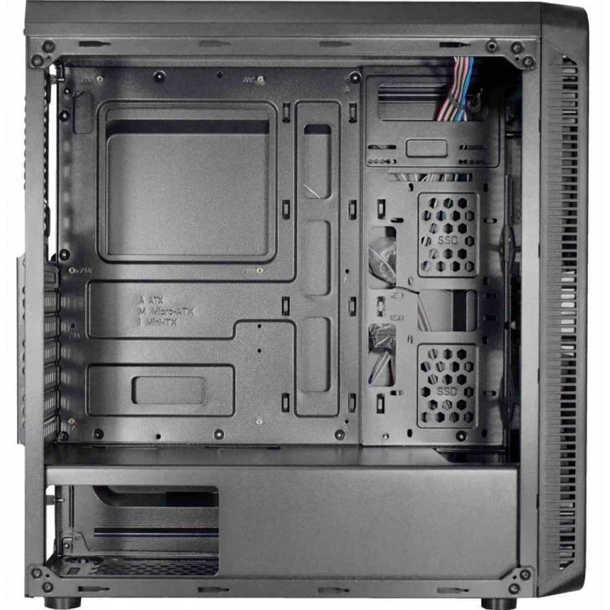 Gabinete Gamer K-mex Infinity V, Mid Tower, Com 3 fans, Lateral Acrílico, Black, S-Fonte, CG-05G8