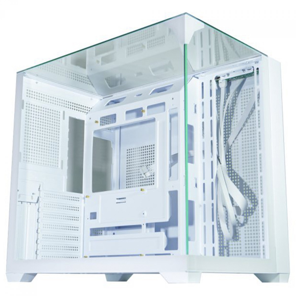 Gabinete Gamer K-MEX Mega Shark White, Aquario, Mid Tower, Vidro Temperado, ATX, Sem Fonte, Sem Fan, Branco, CGW1FDRH002CB0X