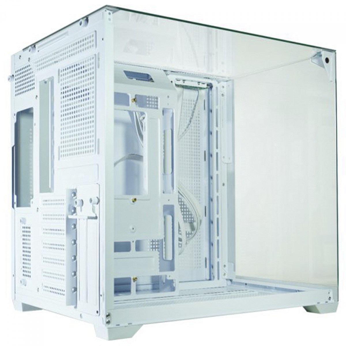 Gabinete Gamer K-MEX Mega Shark White, Aquario, Mid Tower, Vidro Temperado, ATX, Sem Fonte, Sem Fan, Branco, CGW1FDRH002CB0X