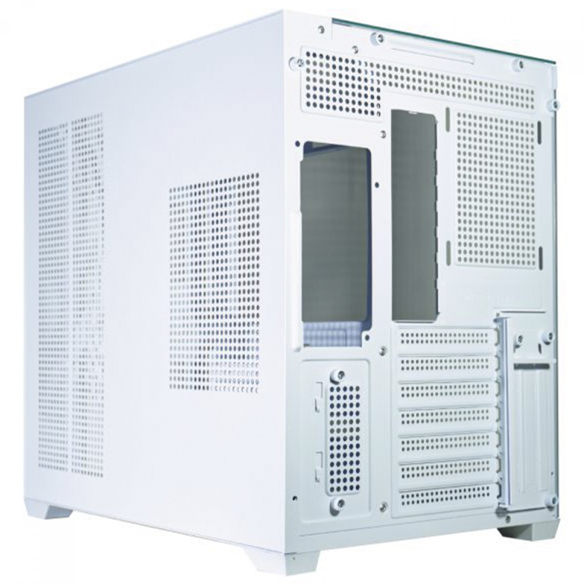 Gabinete Gamer K-MEX Mega Shark White, Aquario, Mid Tower, Vidro Temperado, ATX, Sem Fonte, Sem Fan, Branco, CGW1FDRH002CB0X