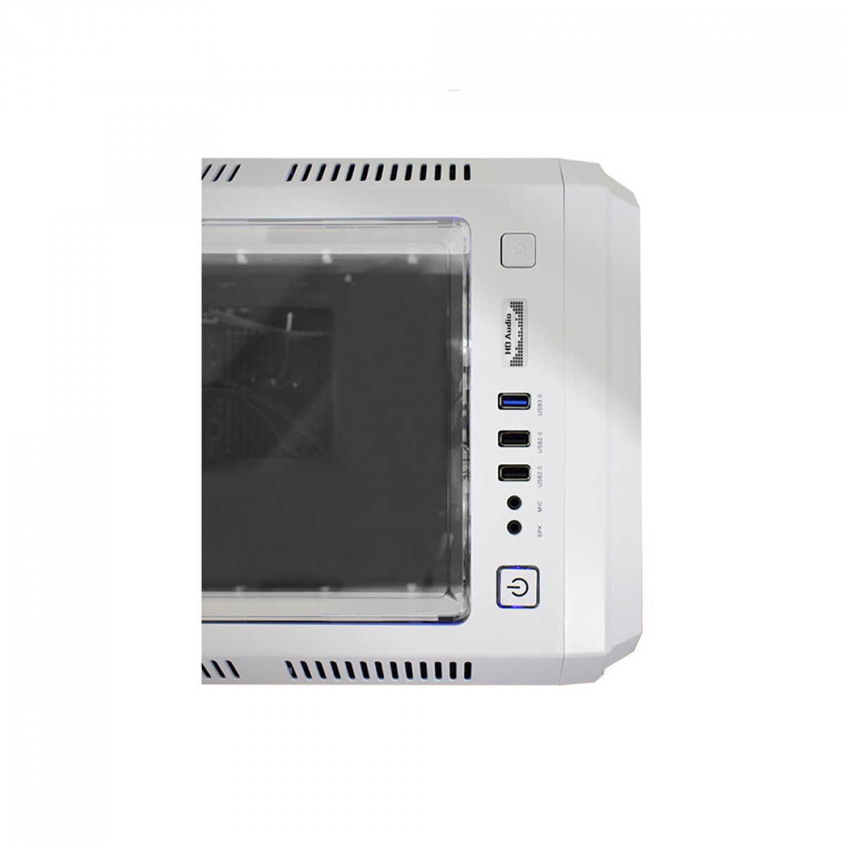 Gabinete Gamer K-MEX Microcaft IV, Branco, Mini Tower, Acrílico, M-ATX/Mini-ITX, Sem Fonte, Com 1 Fan, CG04RCRH004CB0X