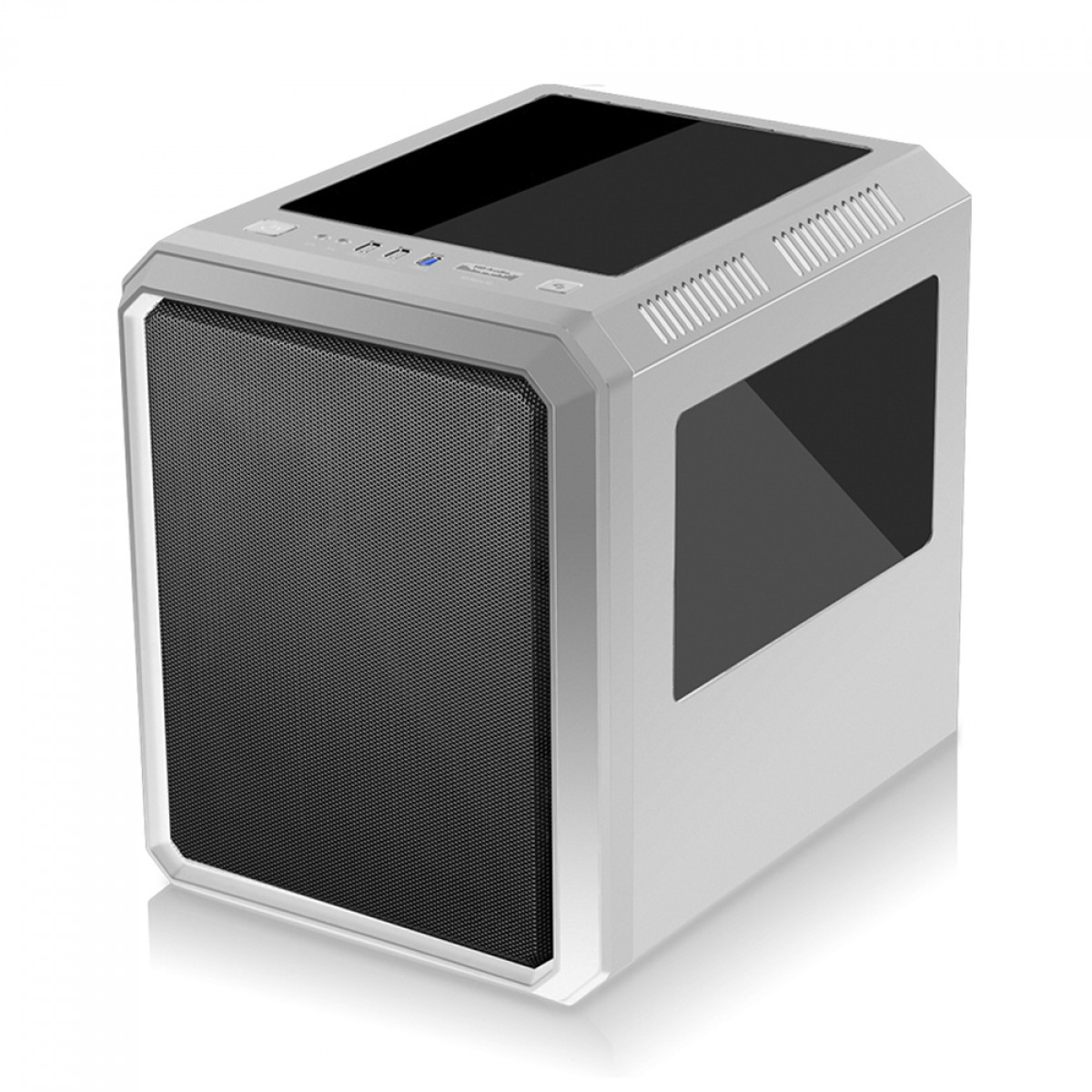 Gabinete Gamer K-MEX Microcaft IV, Branco, Mini Tower, Acrílico, M-ATX/Mini-ITX, Sem Fonte, Com 1 Fan, CG04RCRH004CB0X