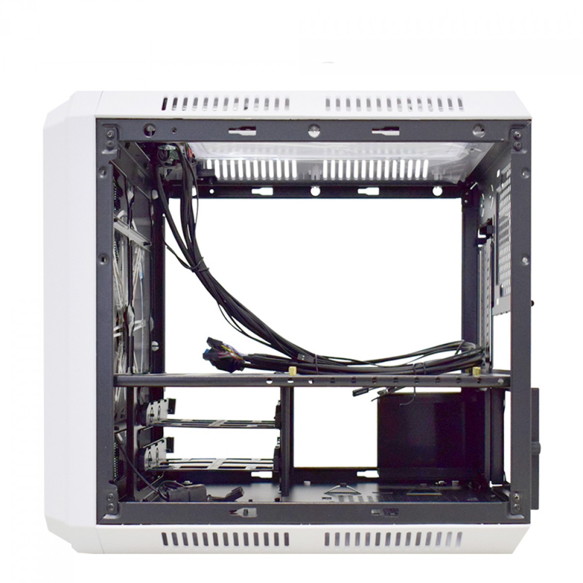 Gabinete Gamer K-MEX Microcaft IV, Branco, Mini Tower, Acrílico, M-ATX/Mini-ITX, Sem Fonte, Com 1 Fan, CG04RCRH004CB0X