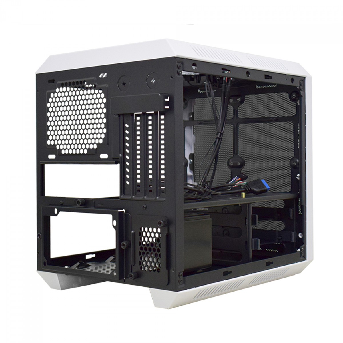 Gabinete Gamer K-MEX Microcaft IV, Branco, Mini Tower, Acrílico, M-ATX/Mini-ITX, Sem Fonte, Com 1 Fan, CG04RCRH004CB0X