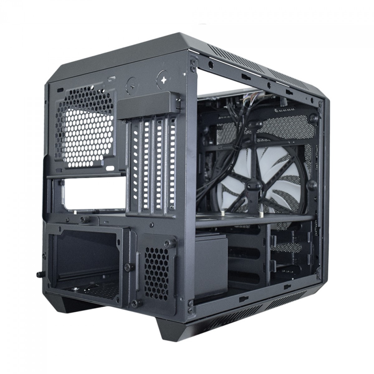 Gabinete Gamer K-MEX Microcaft, Preto, Mini Tower, Acrílico, M-ATX/Mini-ITX, Sem Fonte, Com 1 Fan, CG03RCRH003CB0X
