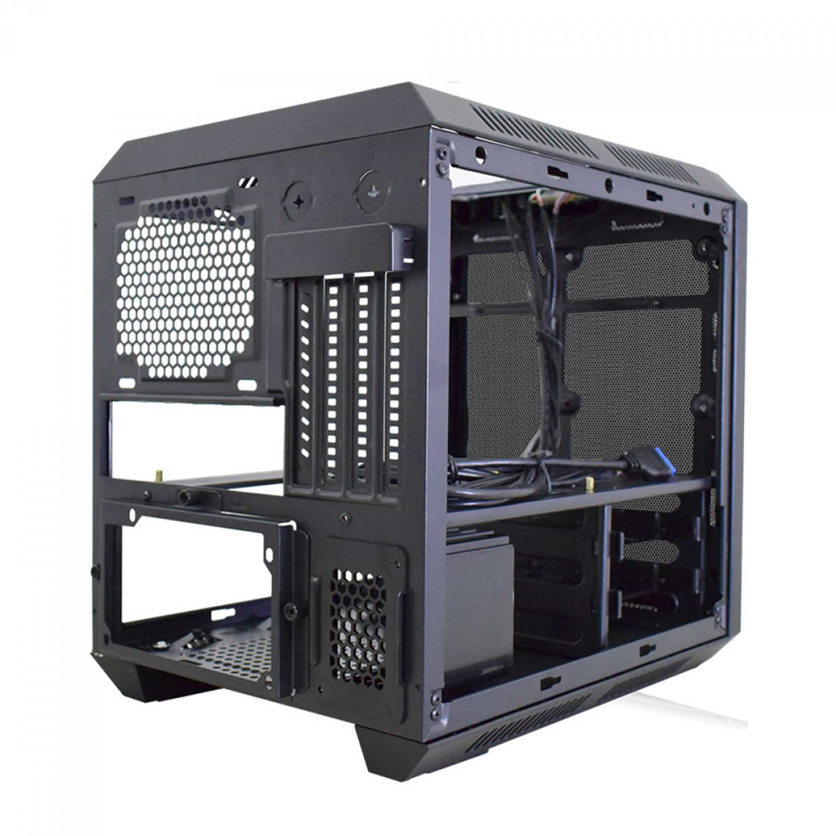 Gabinete Gamer K-MEX Microcaft, Preto, Mini Tower, Acrílico, M-ATX/Mini-ITX, Sem Fonte, Com 1 Fan, CG03RCRH003CB0X