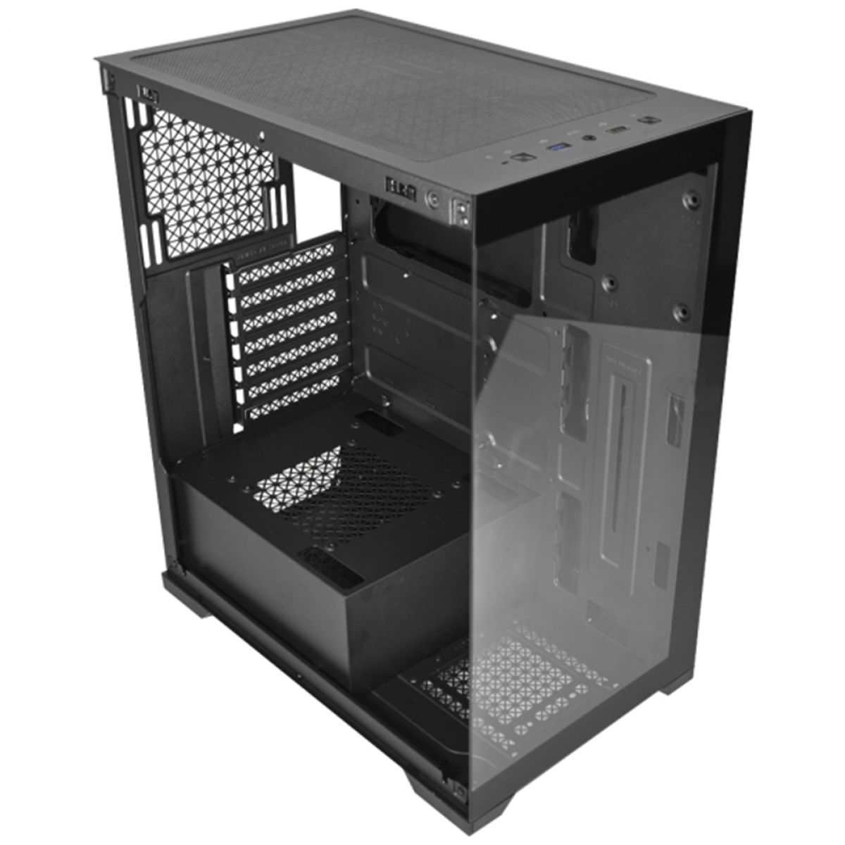 Gabinete Gamer K-MEX Poseidon CG-11G4, Mid Tower, Vidro Temperado, ATX, Black, Sem Fonte, Sem Fan, CG11G4RH0010B0X - Open Box