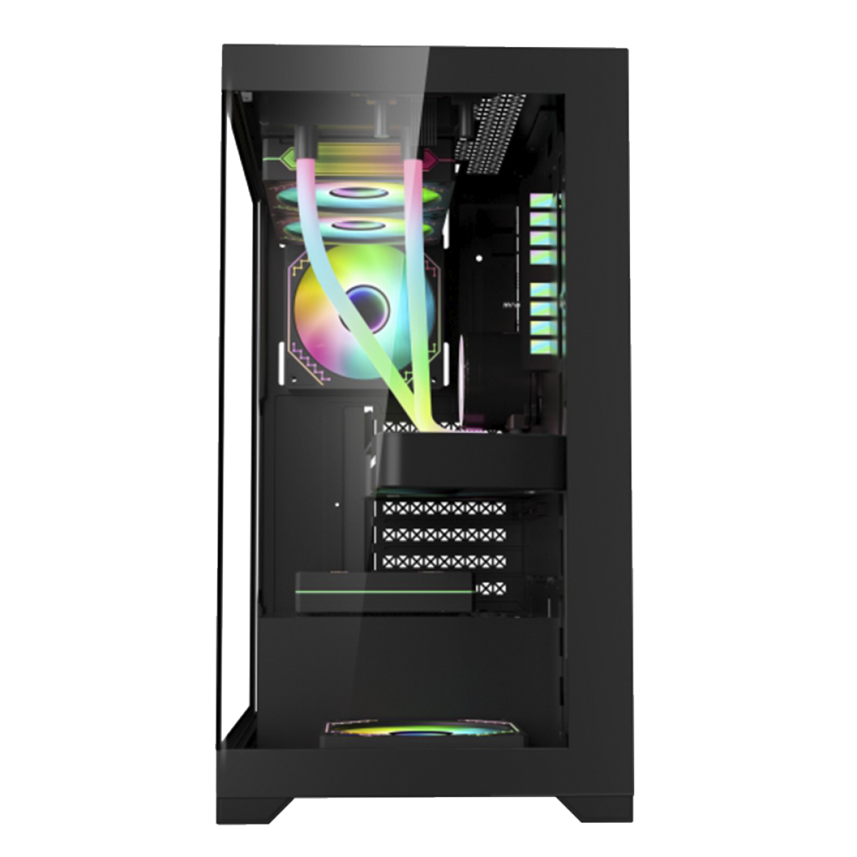 Gabinete Gamer K-MEX Poseidon CG-11G4, Mid Tower, Vidro Temperado, ATX, Black, Sem Fonte, Sem Fan, CG11G4RH0010B0X - Open Box