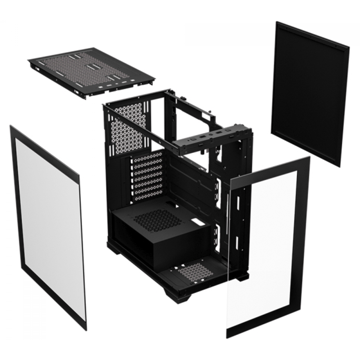 Gabinete Gamer K-MEX Poseidon CG-11G4, Mid Tower, Vidro Temperado, ATX, Black, Sem Fonte, Sem Fan, CG11G4RH0010B0X - Open Box