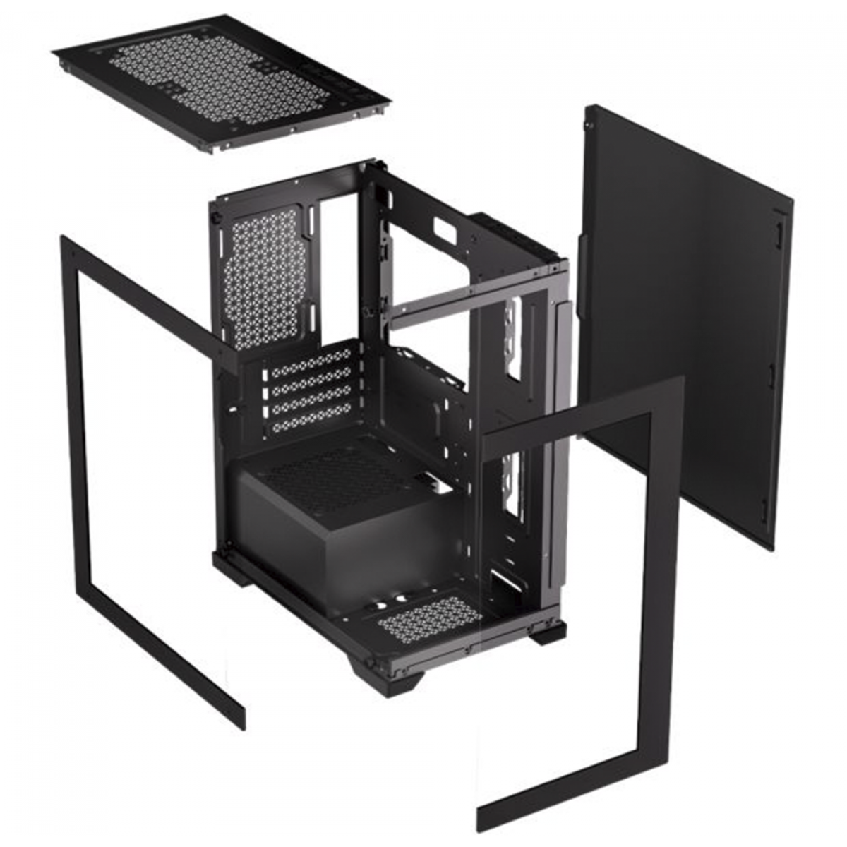 Gabinete Gamer K-MEX Poseidon CG-12H5, Mid Tower, Vidro Temperado, Micro-ATX, Black, Sem Fonte, Sem Fan, CG12H5RH0010B0X