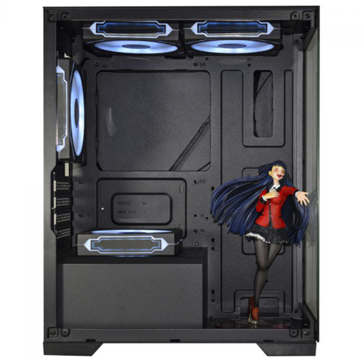 Gabinete Gamer K-MEX Poseidon CG-12H5, Mid Tower, Vidro Temperado, Micro-ATX, Black, Sem Fonte, Sem Fan, CG12H5RH0010B0X