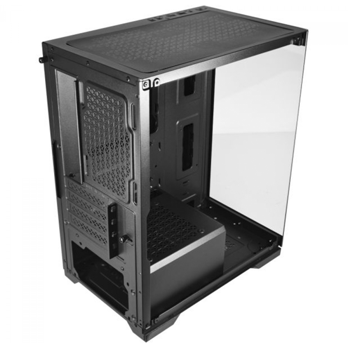 Gabinete Gamer K-MEX Poseidon CG-12H5, Mid Tower, Vidro Temperado, Micro-ATX, Black, Sem Fonte, Sem Fan, CG12H5RH0010B0X