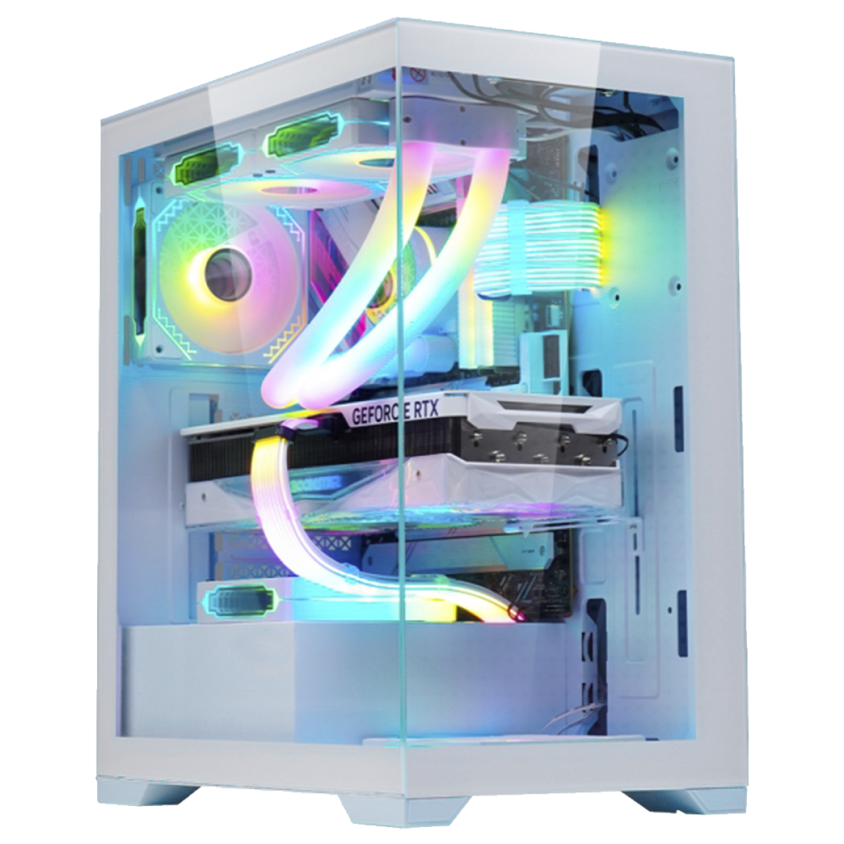 Gabinete Gamer K-MEX Poseidon CG-W1G4, Mid Tower, Vidro Temperado, ATX, White, Sem Fonte, Sem Fan, CGW1G4RH0010B0X