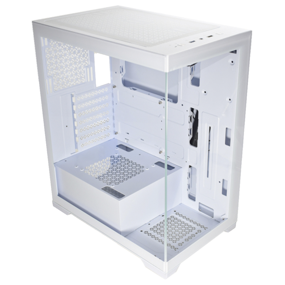Gabinete Gamer K-MEX Poseidon CG-W1G4, Mid Tower, Vidro Temperado, ATX, White, Sem Fonte, Sem Fan, CGW1G4RH0010B0X