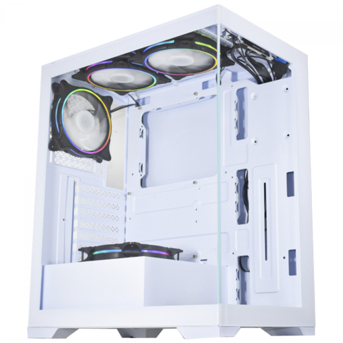 Gabinete Gamer K-MEX Poseidon CG-W1G4, Mid Tower, Vidro Temperado, ATX, White, Sem Fonte, Sem Fan, CGW1G4RH0010B0X