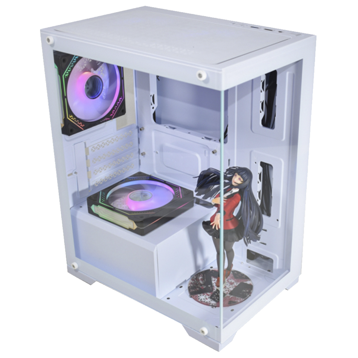 Gabinete Gamer K-MEX Poseidon CG-W1H5, Mid Tower, Vidro Temperado, Micro-ATX, White, Sem Fonte, Sem Fan, CGW1H5RH0010B0X