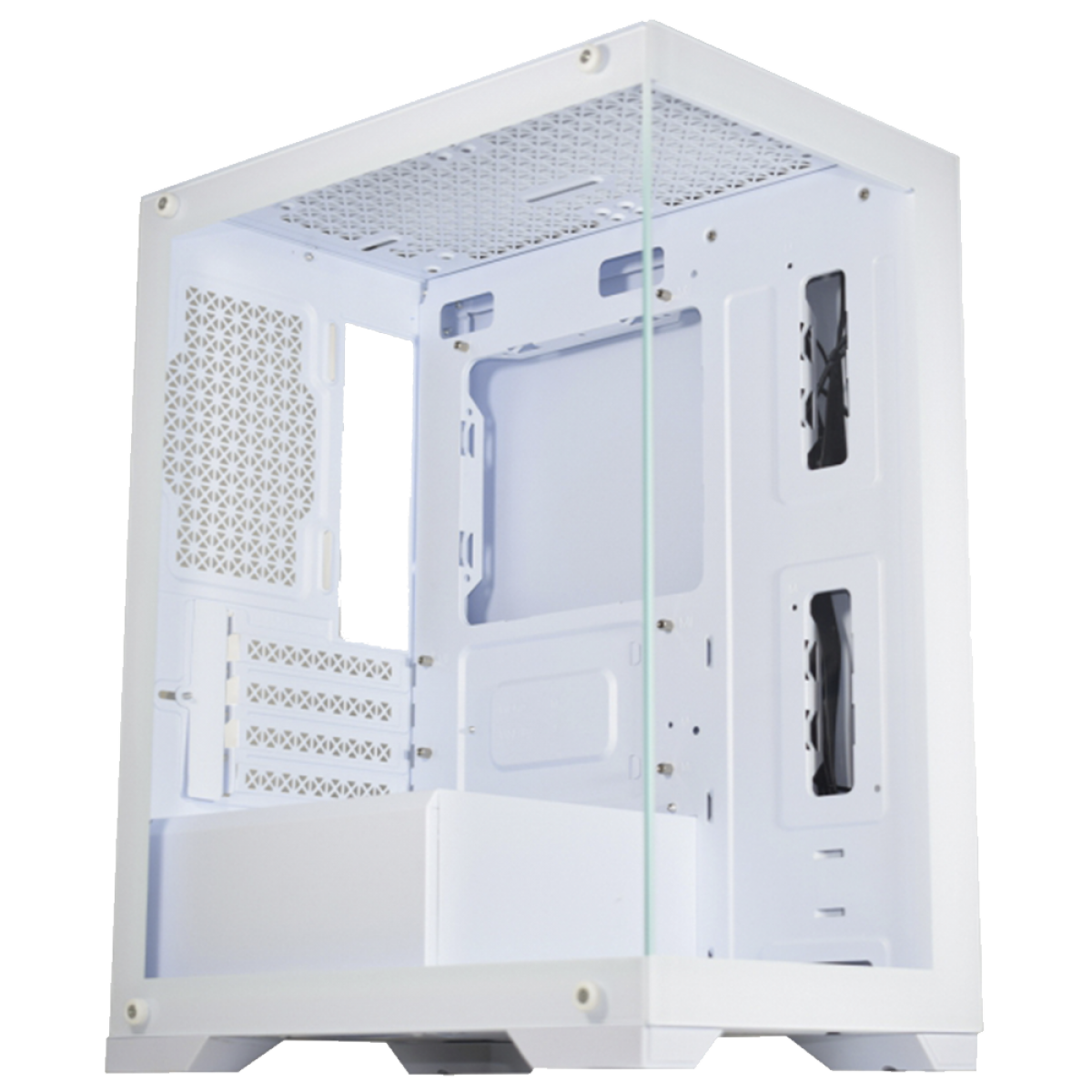 Gabinete Gamer K-MEX Poseidon CG-W1H5, Mid Tower, Vidro Temperado, Micro-ATX, White, Sem Fonte, Sem Fan, CGW1H5RH0010B0X