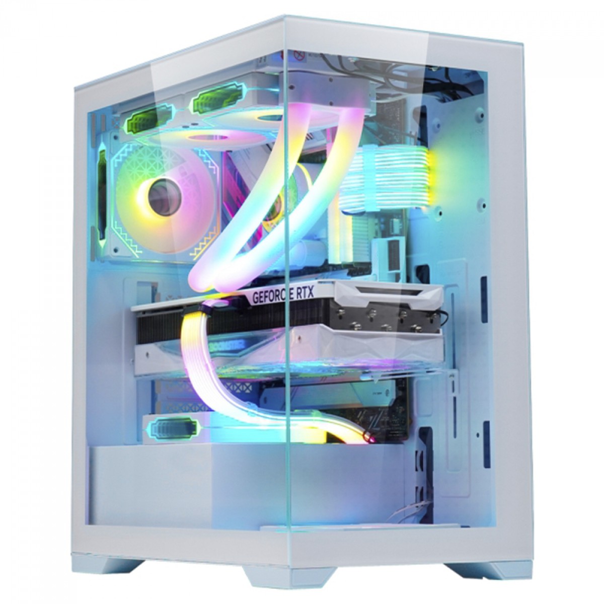 Gabinete Gamer K-MEX Poseidon II CG-W1F9, Mid Tower, Vidro Temperado, Micro-ATX, Sem Fan, Branco, CGW1F9RH002CB0X