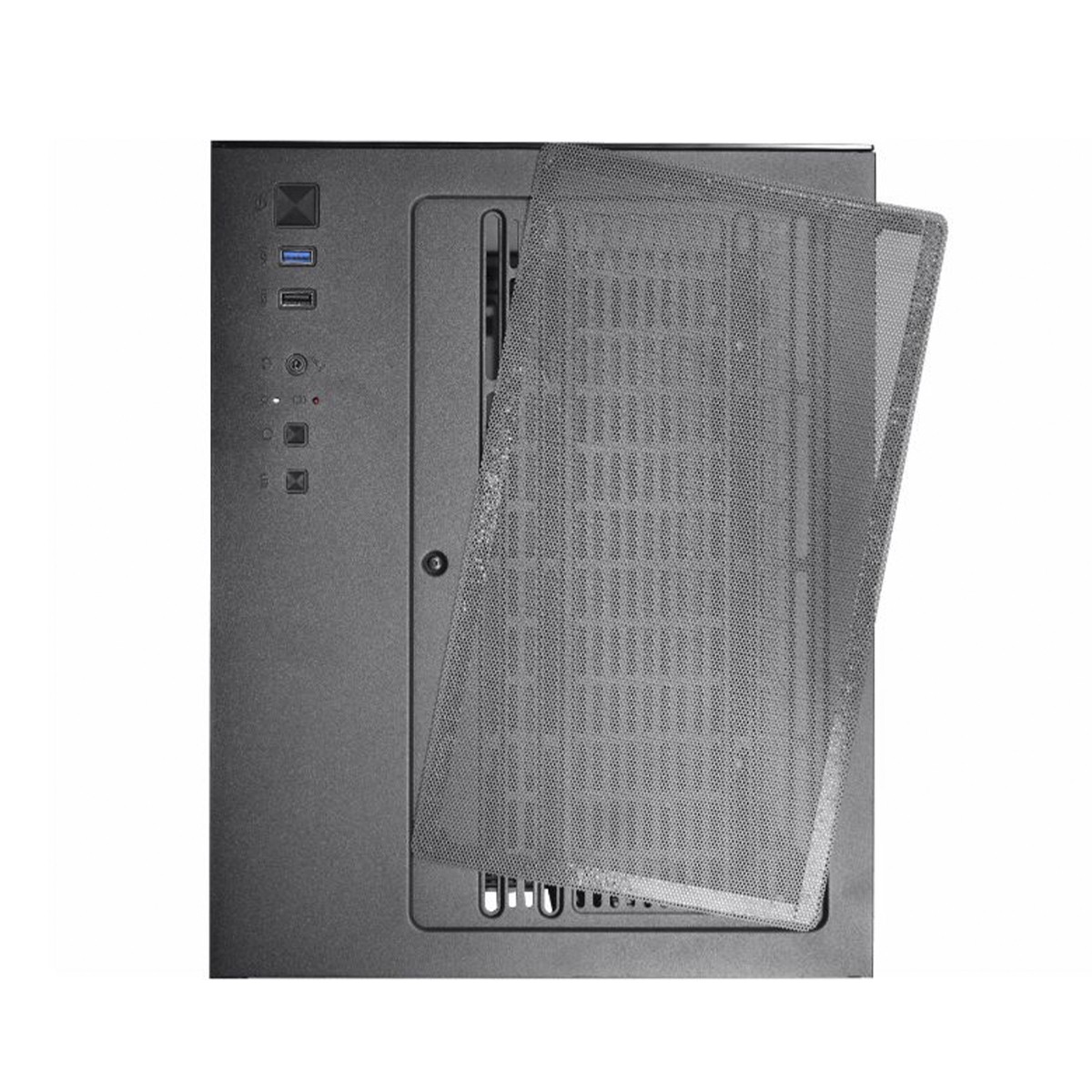 Gabinete Gamer K-MEX Space Aqua, Black, Mini Tower, Vidro Temperado, M-ATX, Sem Fonte, Sem Fan, CG-10KN