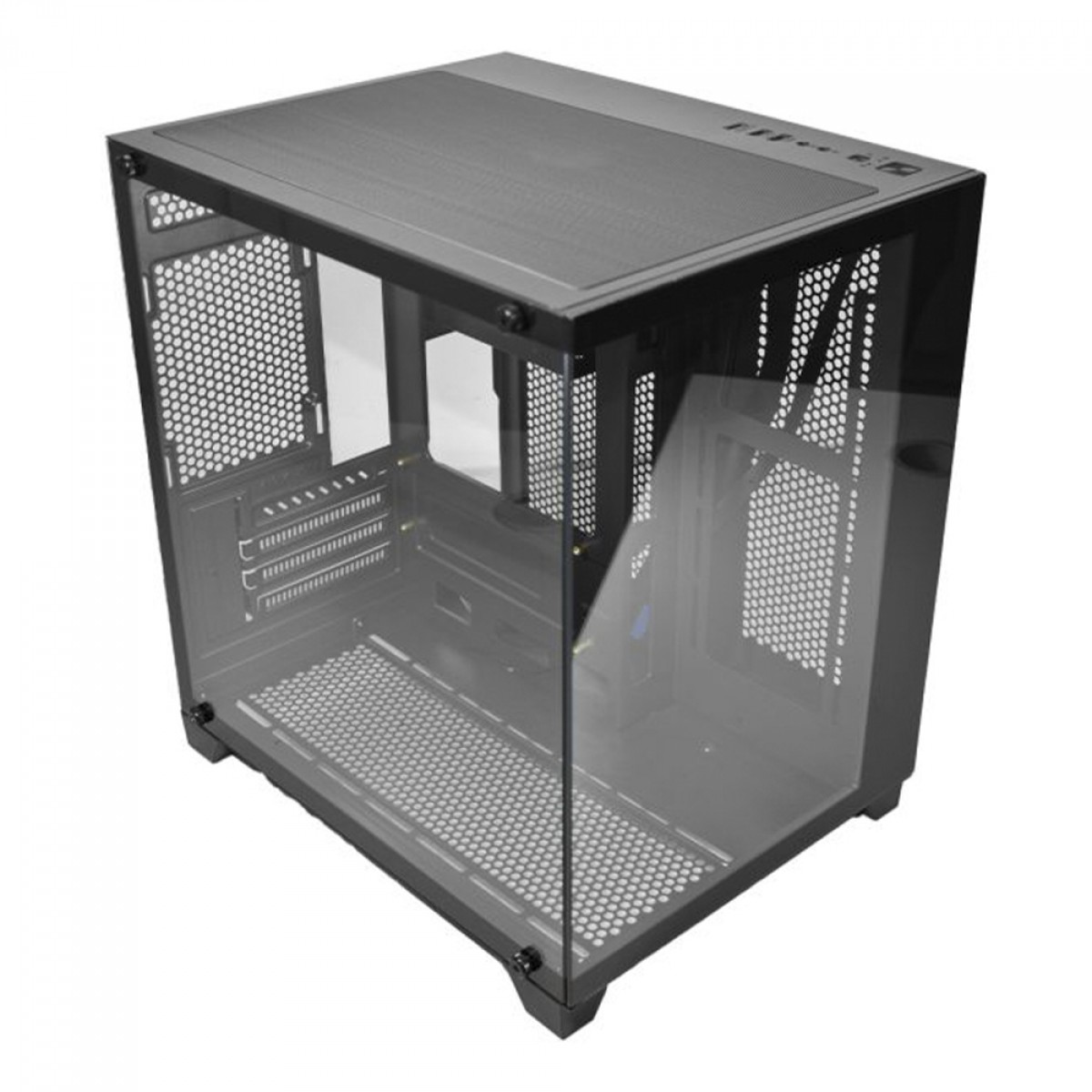 Gabinete Gamer K-MEX Space Aqua II, Black, Mini Tower, Vidro Temperado, M-ATX, Sem Fonte, Sem Fan, CGQN24RH001CB0X