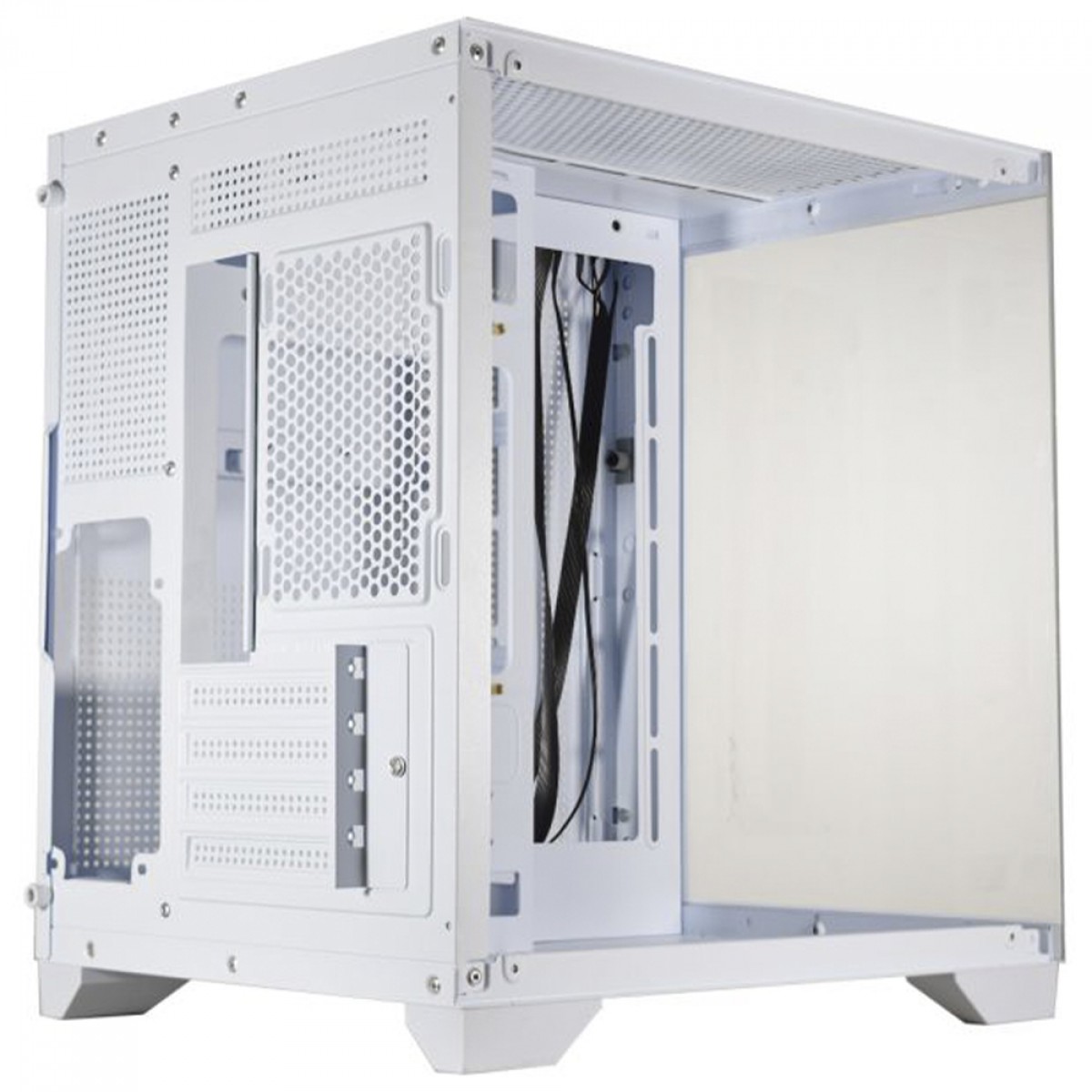 Gabinete Gamer K Mex Space Aqua Iii White Mini Tower Vidro Temperado M Atx Sem Fonte Sem