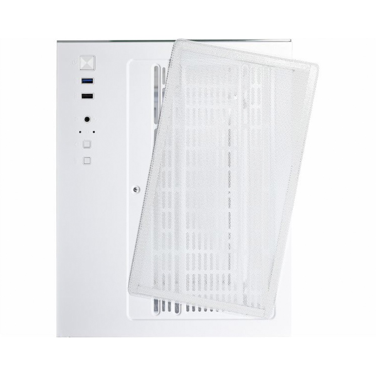 Gabinete Gamer K-MEX Space Aqua White, Mini Tower, Vidro Temperado, M-ATX, Sem Fonte, Sem Fan, CG-W1KN