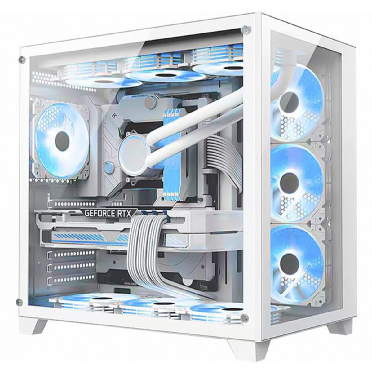 Gabinete Gamer K-MEX Space ATX, Mid Tower, Vidro Temperado, ATX, White, Sem Fonte, Sem Fan, CGW2R4RH002CB0X