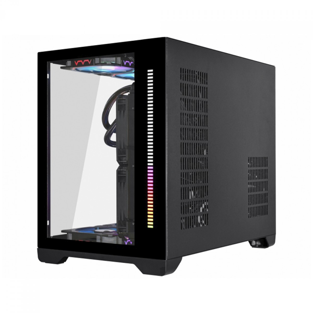 Gabinete Gamer K-MEX Space X, ARGB, Mini Tower, Vidro Temperado, M-ATX, Sem Fonte, Sem Fan, CG-412A