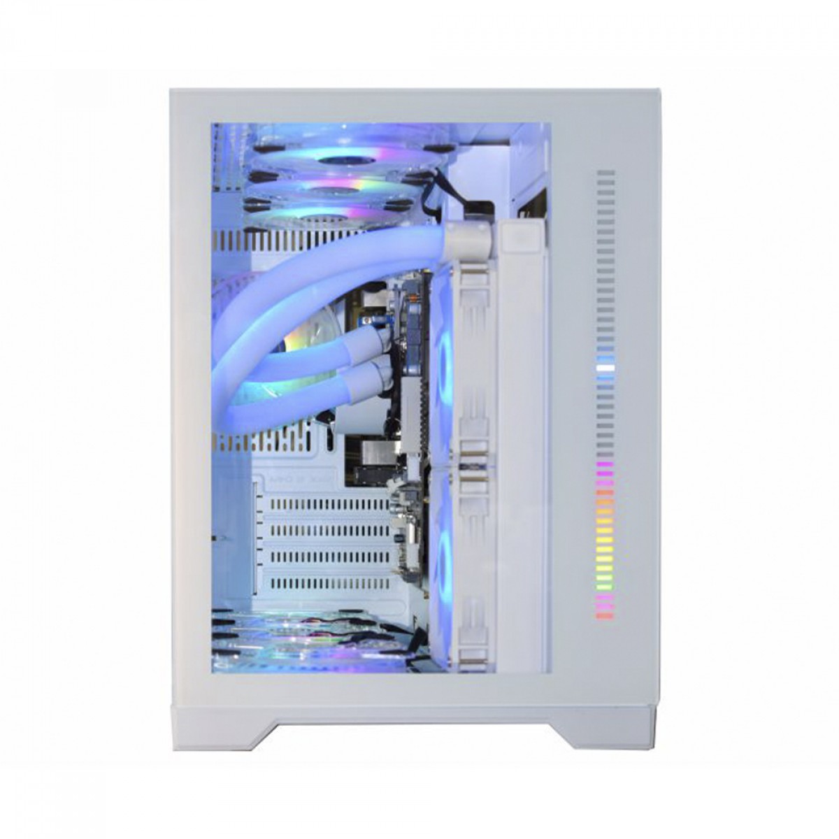 Gabinete Gamer K-MEX Space X, White, ARGB, Mini Tower, Vidro Temperado, M-ATX, Sem Fonte, Sem Fan, CG-W12A
