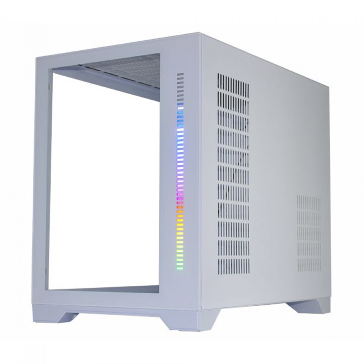 Gabinete Gamer K-MEX Space X, White, ARGB, Mini Tower, Vidro Temperado, M-ATX, Sem Fonte, Sem Fan, CG-W12A