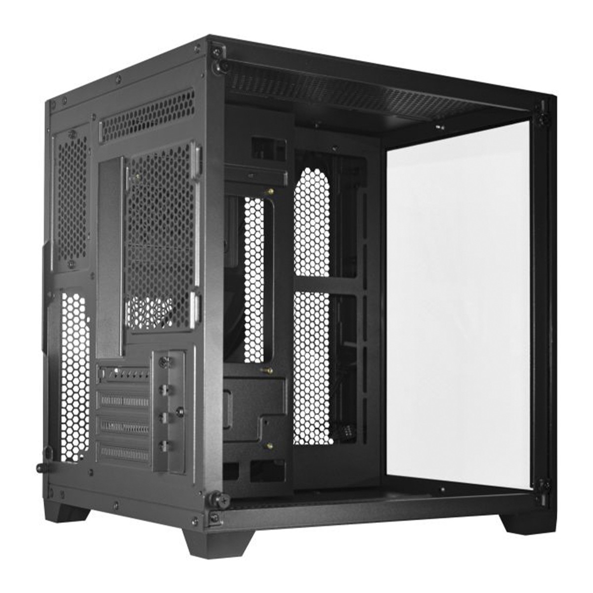 Gabinete Gamer K-MEX Space Y, Mini Tower, Vidro Temperado, M-ATX, Black, Sem Fonte, Sem Fan, CG-413A 