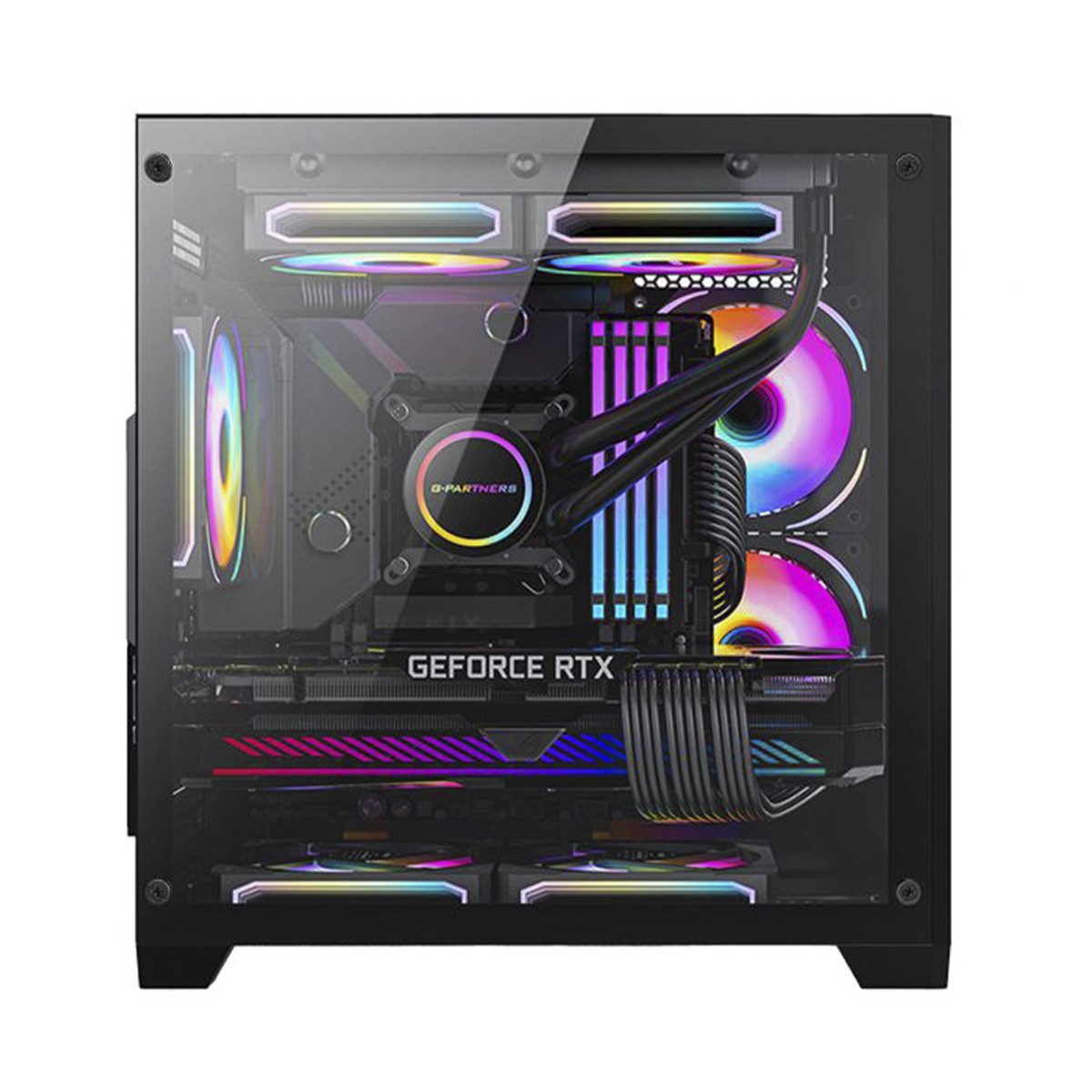 Gabinete Gamer K-MEX Space Y, Mini Tower, Vidro Temperado, M-ATX, Black, Sem Fonte, Sem Fan, CG-413A 