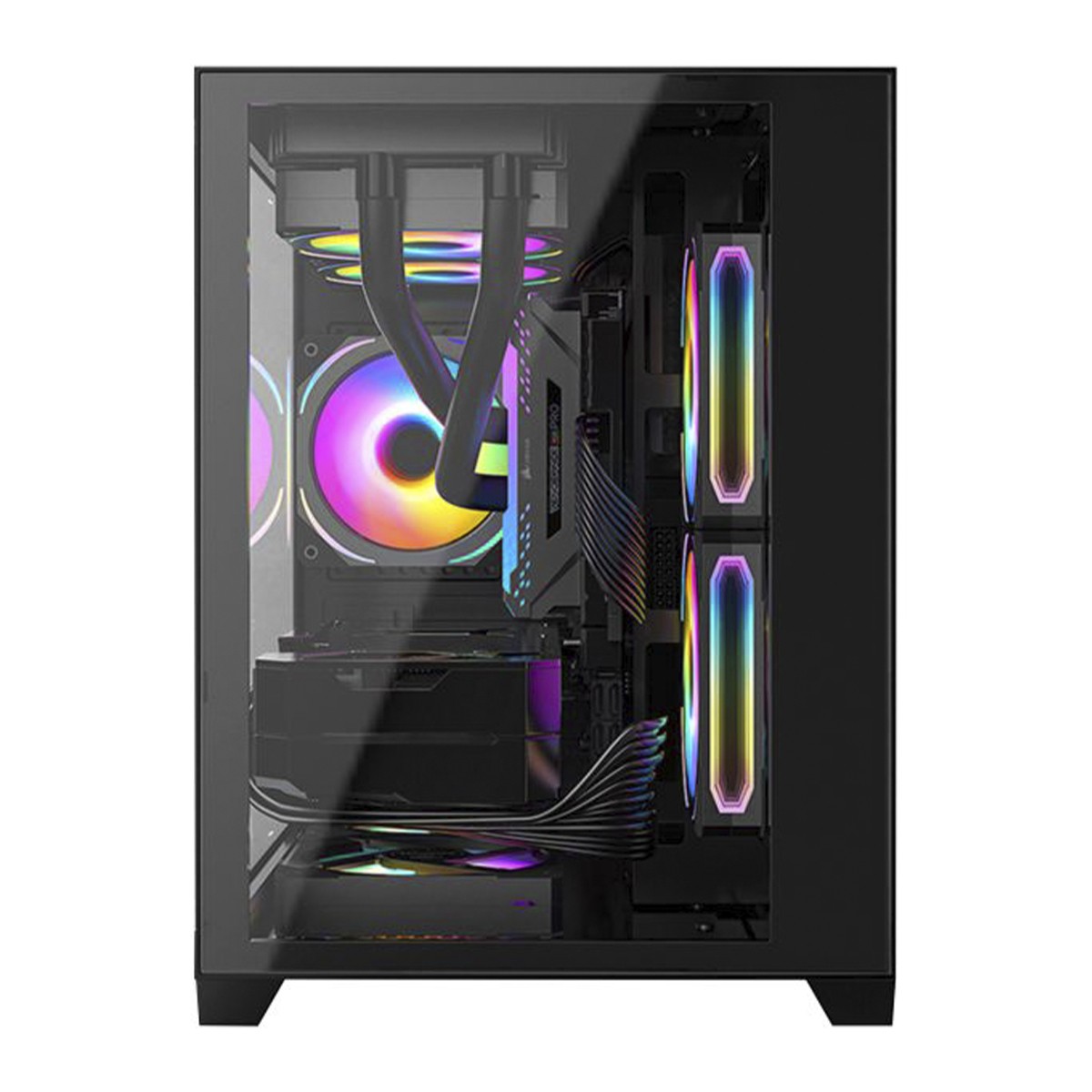 Gabinete Gamer K-MEX Space Y, Mini Tower, Vidro Temperado, M-ATX, Black, Sem Fonte, Sem Fan, CG-413A 