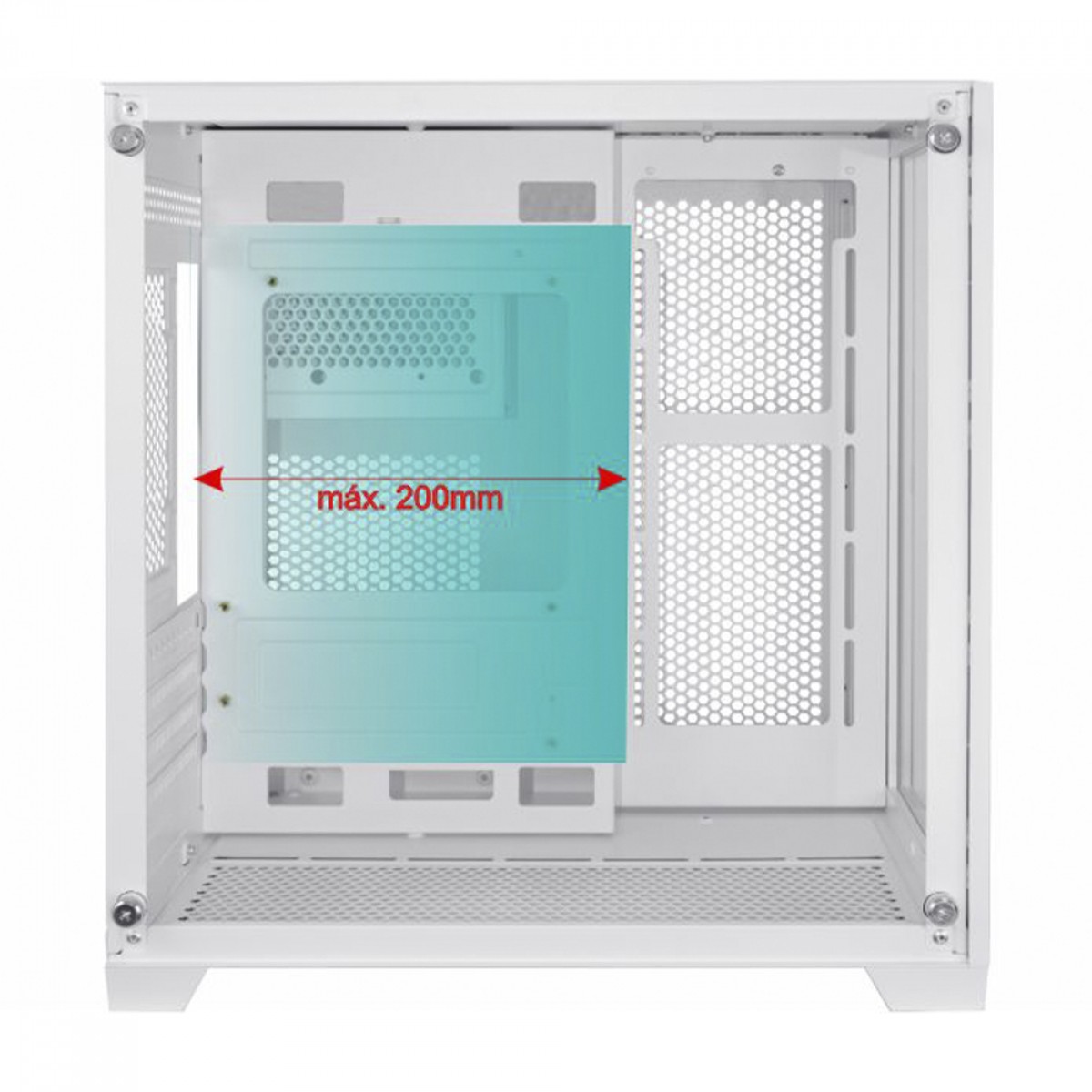 Gabinete Gamer K-MEX Space Y, Mini Tower, Vidro Temperado, M-ATX, White, Sem Fonte, Sem Fan, CGW13ARH001CB0X