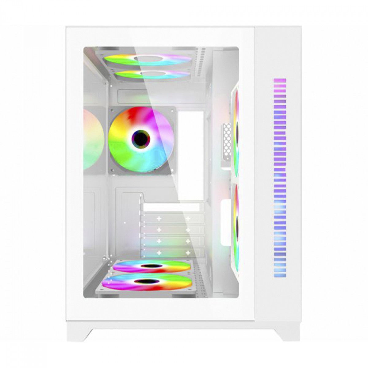 Gabinete Gamer K-MEX Space Z1, White, ARGB, Mini Tower, Vidro Temperado, M-ATX, Sem Fonte, Sem Fan, CG-W2AD