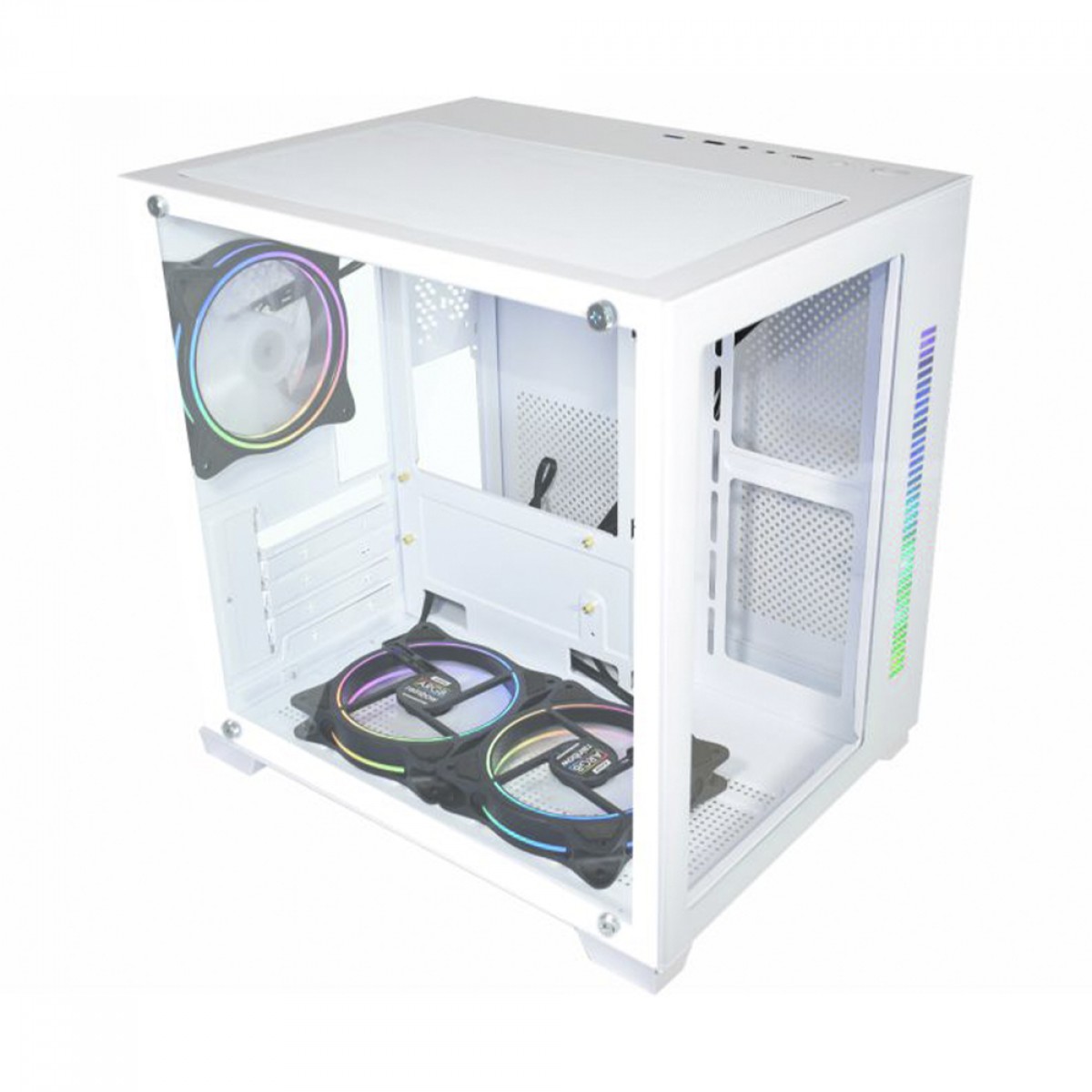 Gabinete Gamer K-MEX Space Z1, White, ARGB, Mini Tower, Vidro Temperado, M-ATX, Sem Fonte, Sem Fan, CG-W2AD