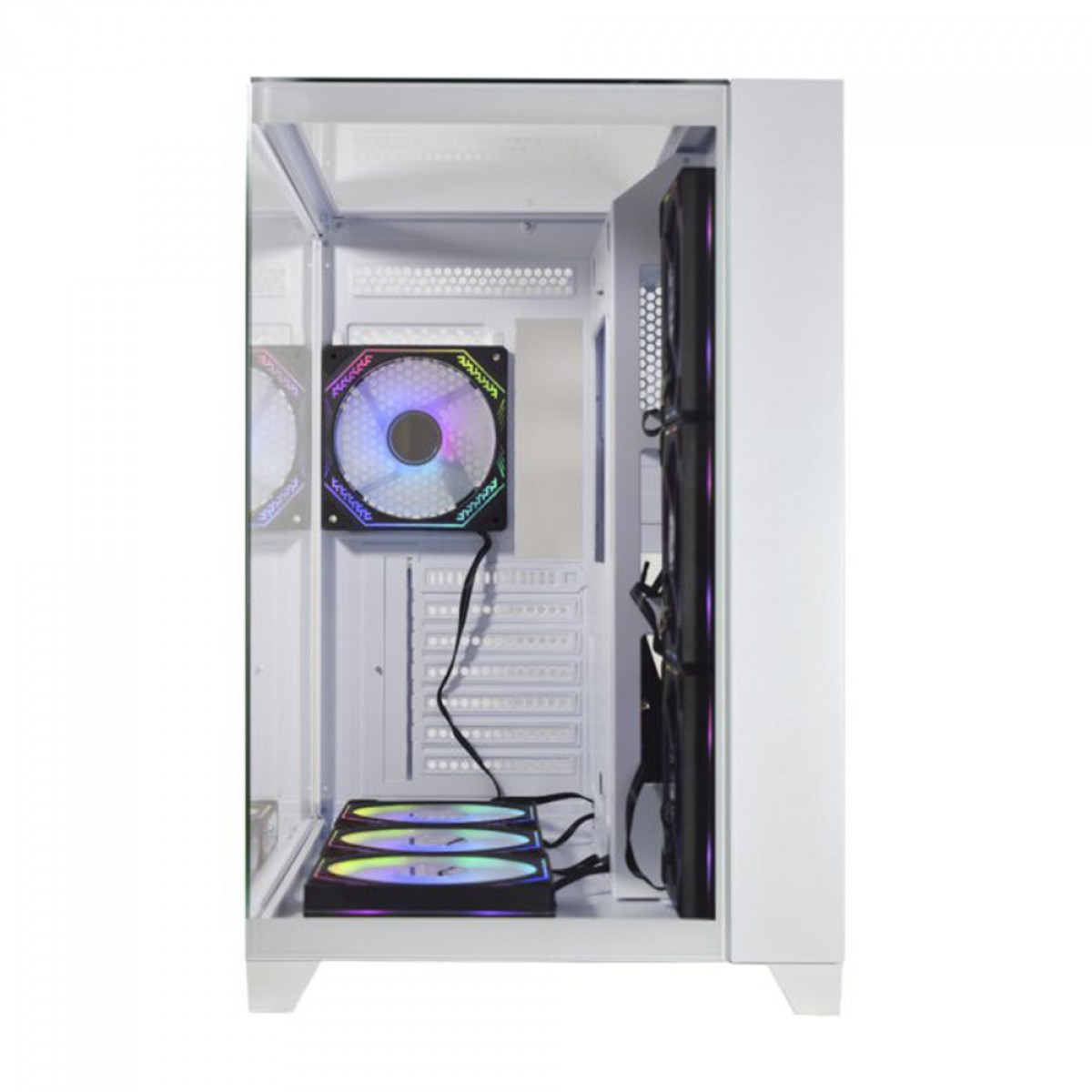 Gabinete Gamer K-MEX Tiger Shark, Aquario, Mid Tower, Vidro Temperado, ATX, White, Sem Fonte, Sem Fan, CGW4J1RH002CB0X