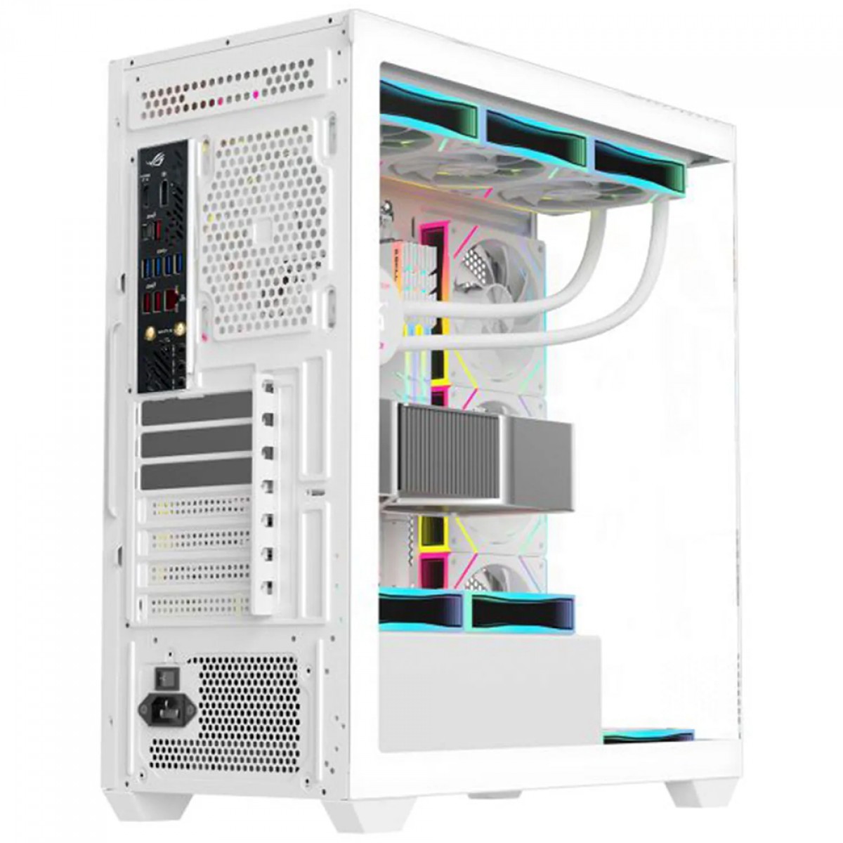 Gabinete Gamer K-MEX Torre Branca CG-W6DY, Mid Tower, Vidro Temperado, ATX, Sem Fonte, Sem Fan, Branco, CGW6DYRH002CB0X