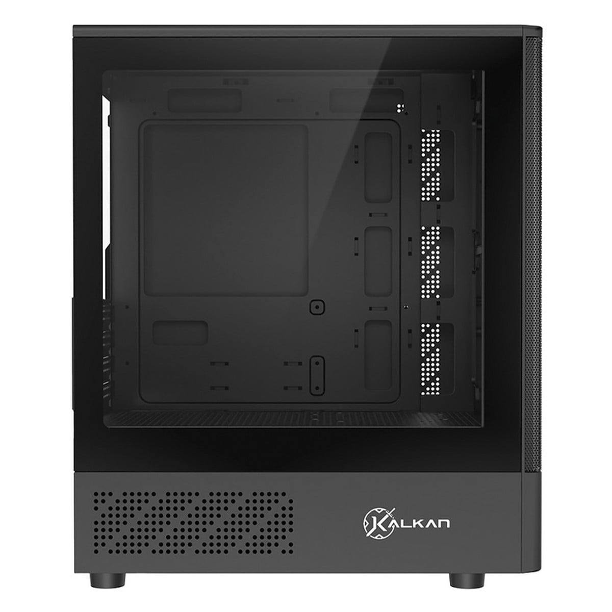 Gabinete Gamer Kalkan Alfern Pro, Mid Tower, Vidro Temperado, M-ATX, Sem Fonte, Sem Fans, Preto, KLK00073